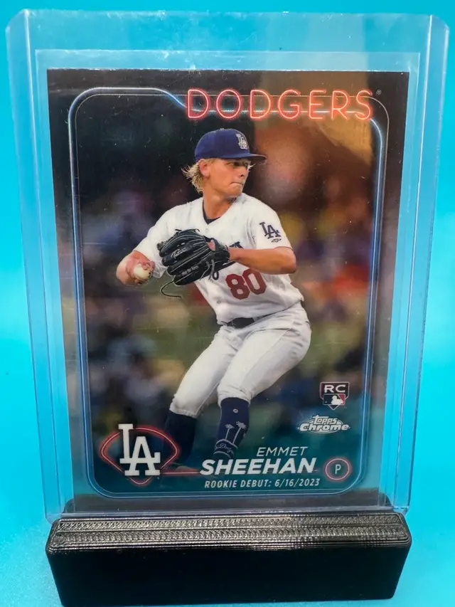 Emmet Sheehan Topps Chrome Update Rookie Debut Refractor RC Los Angeles Dodgers