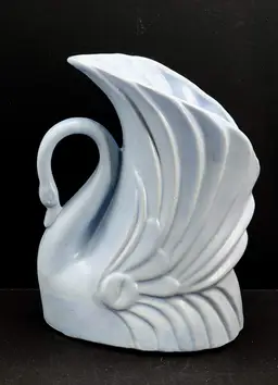 Niloak Swan Planter Vase Cornflower Blue 1940's 7.25"