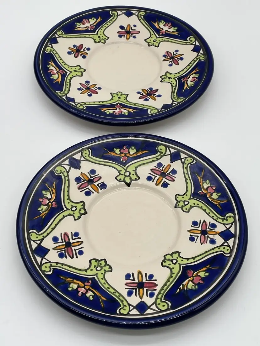 Set Of 2 Le Souk Ceramique 7” Saucers