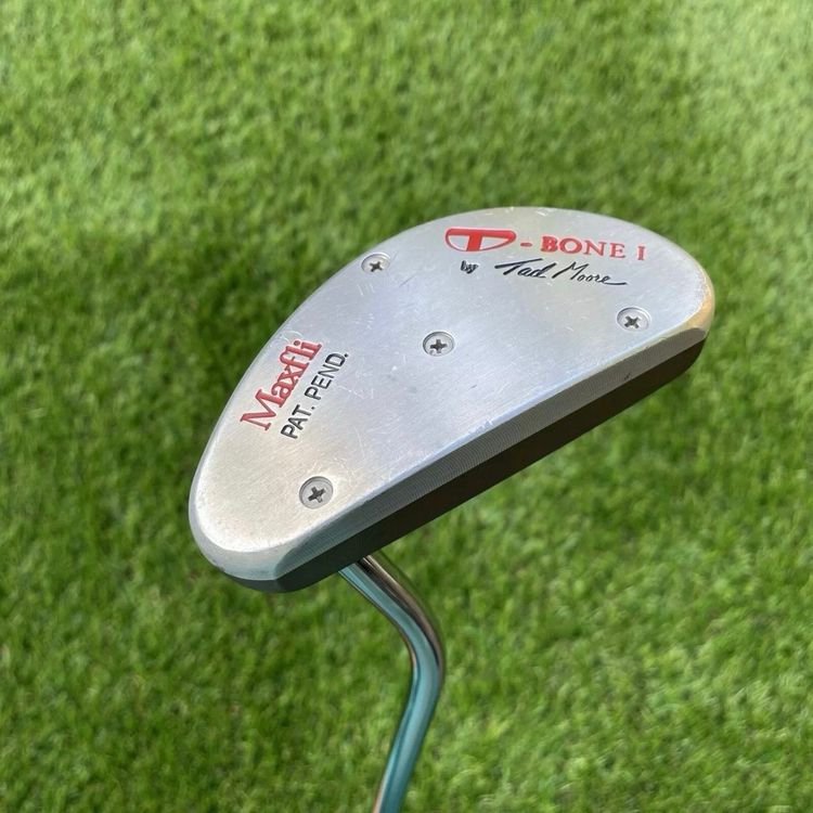 Maxfli T-Bone I Tad Moore Mallet Putter ⛳️ Steel ~35" Factory Grip Right