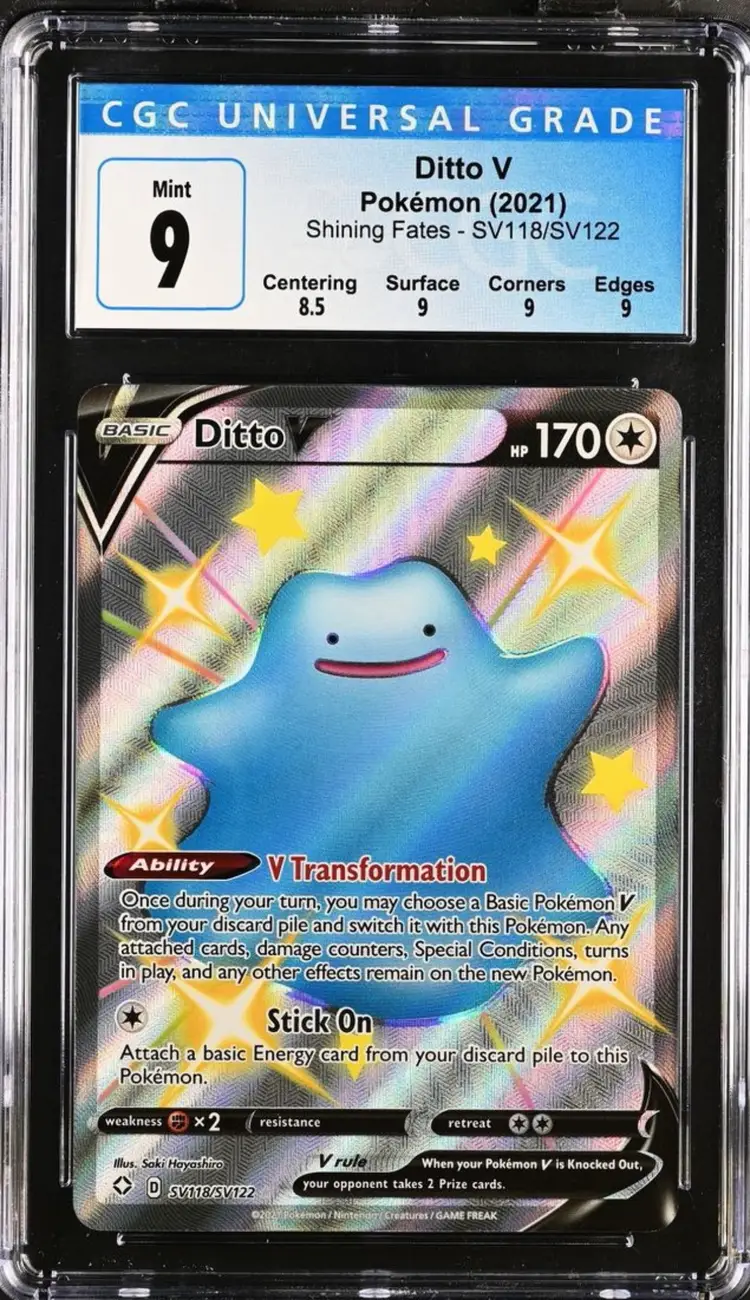 Ditto V SV118/SV122 Shining Fates: Shiny Vault Holo CGC 9 Pokemon