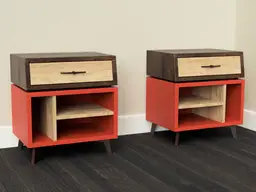Pair of Mid Century Style Nightstands (mirrored)