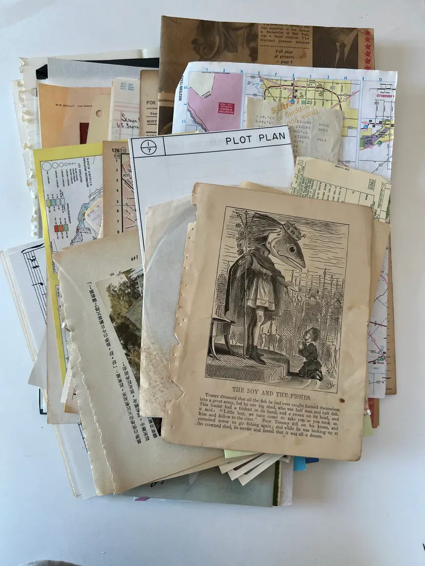 Antique Ephemera Craft Set. Junk Journaling, Smash Books, Scrapbooking. 100+ Items/ Pages, Lot #2