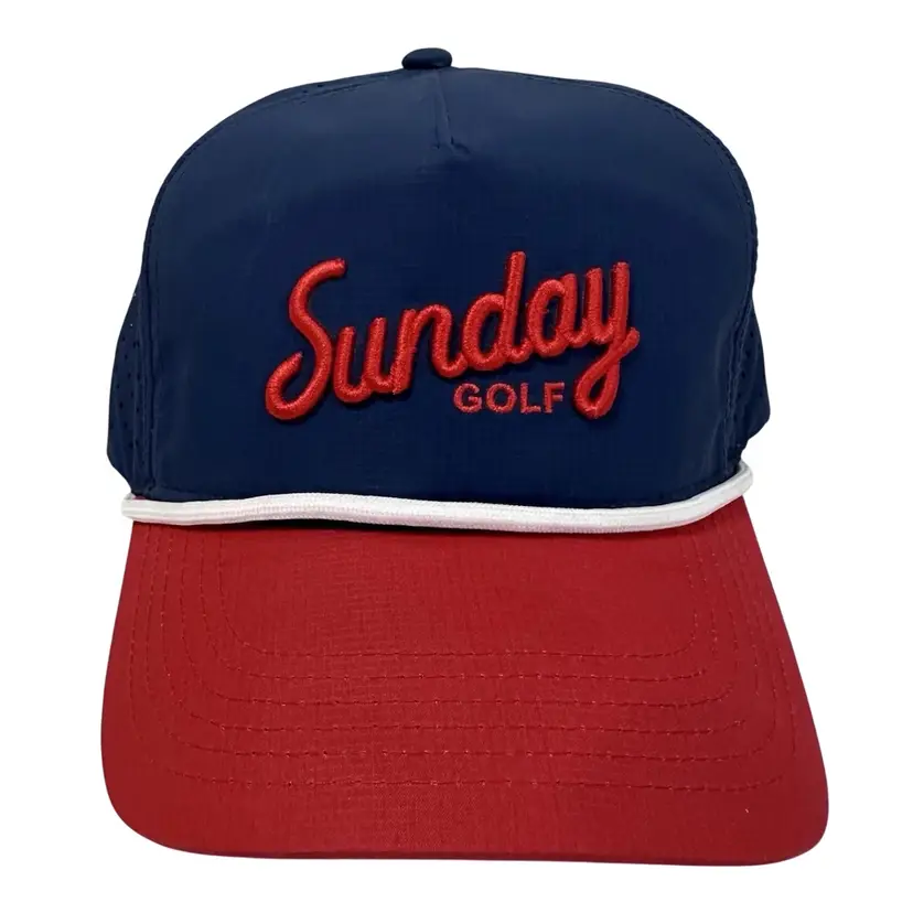 Sunday Golf Brand Royal Red & Navy Vintage Feel Rope Snapback