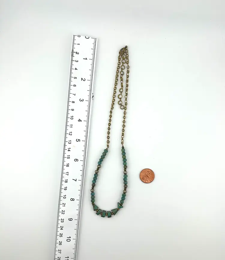 Czech Glass and Brass Beaded Necklace Made By Me