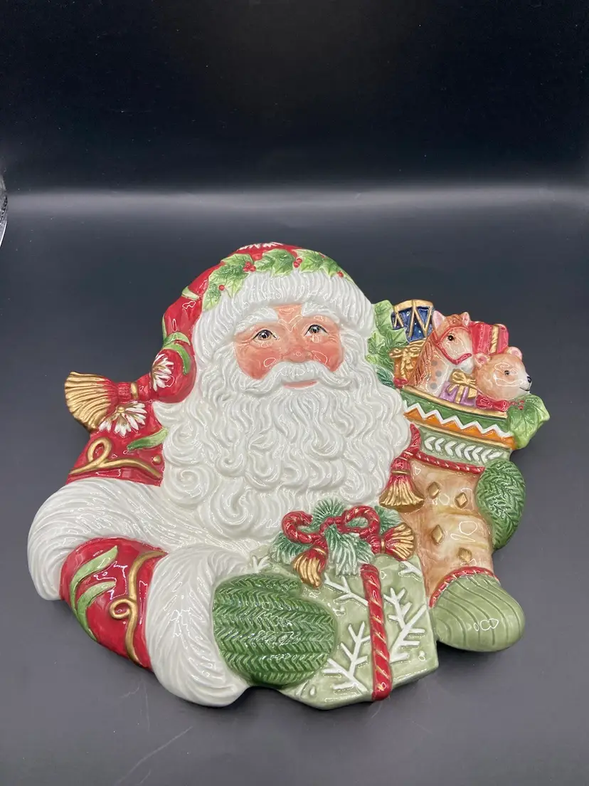 Fitz And Floyd Classics Winter Holiday Santa Plate