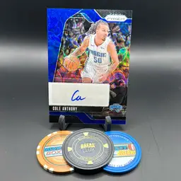 Cole Anthony Auto 14/49 Signatures Blue Choice 2024-25 Panini Prizm Orlando Magic