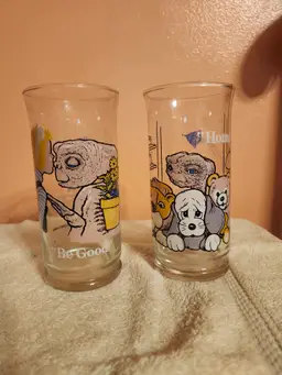 1982 "ET the Extraterrestrial" drinking glasses from Pizza Hut - set of 2