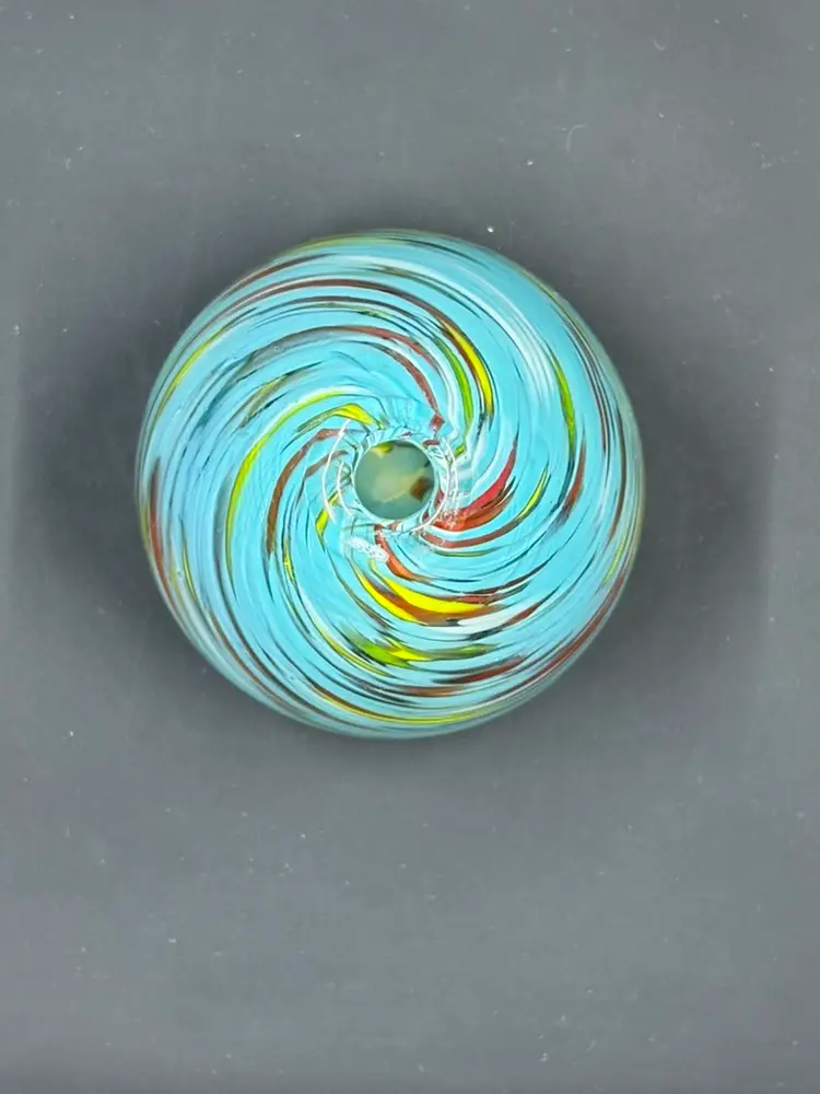 Swirl-Pattern Art Glass Teardrop Shaped Paperweight / Vase