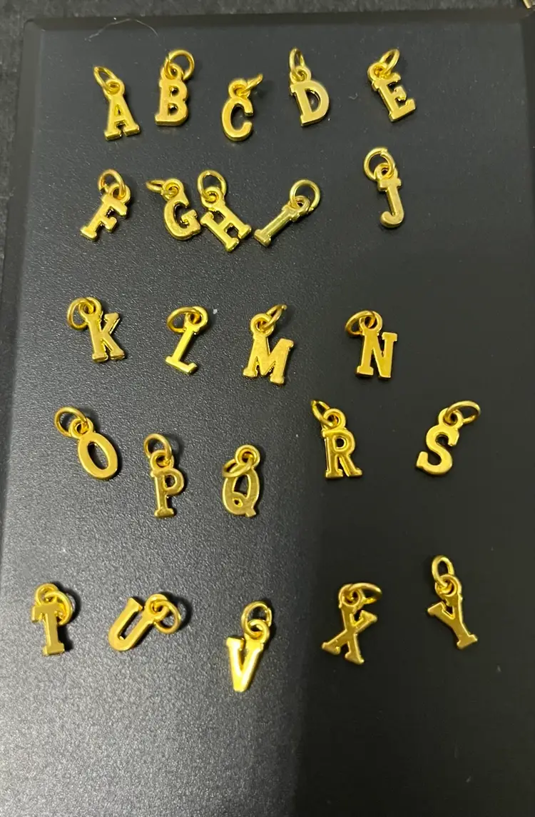 Goldtone Alphabet Letter Missing Only W & Z