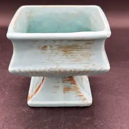 Vintage planter - McCoy square pedestal turquoise