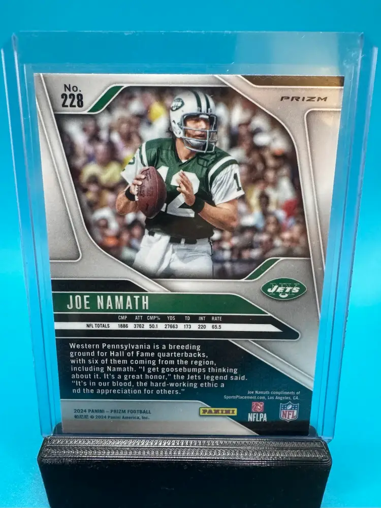Joe Namath Prizm Neon Green Pulsar New York Jets