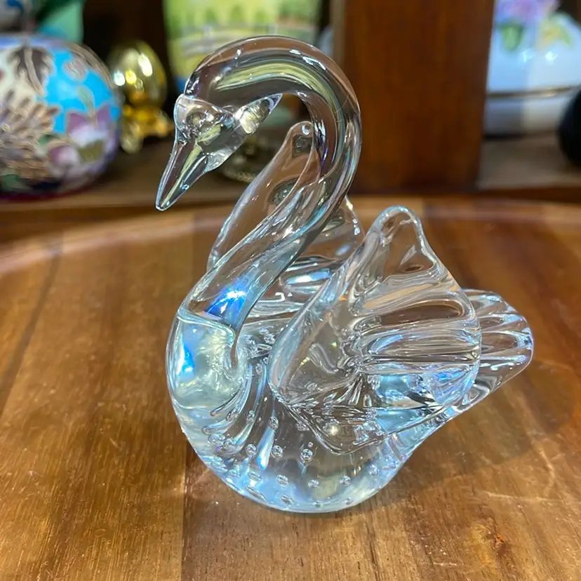 Paperweight Control Bubbles Swan