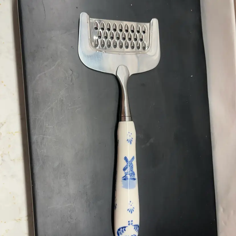 Delft Blue Cheese Grater Ceramic Handle Stainless Holland