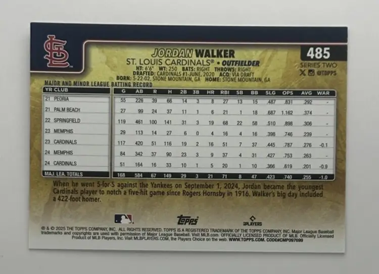 Jordan Walker Topps Golden Mirror SSP