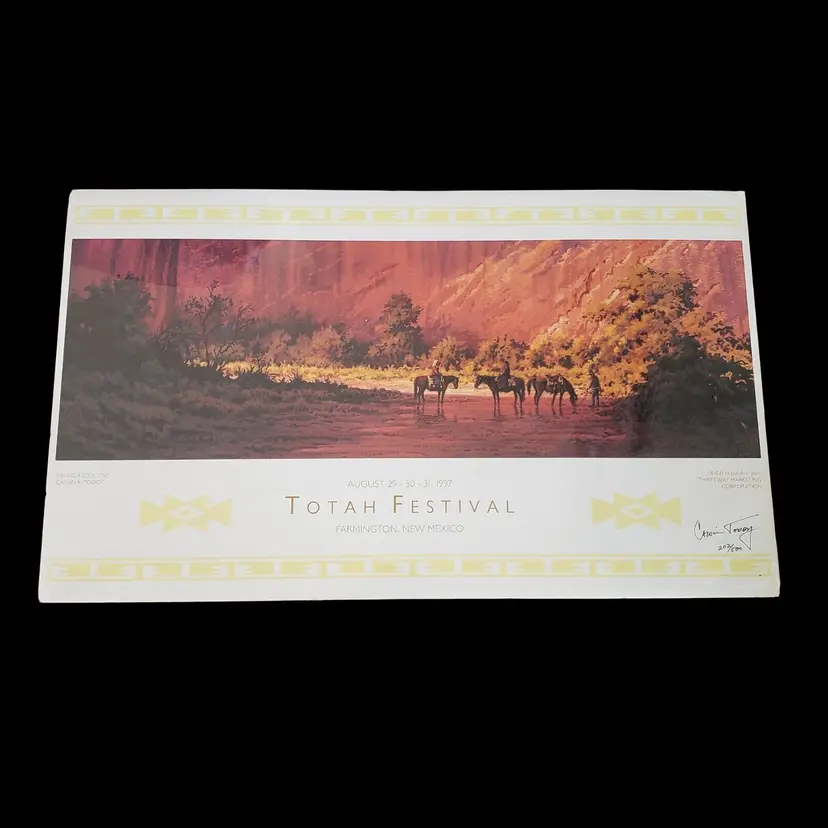 Festival Poster Calvin Toddy Totah 1997 Signed Navajo Native American Vintage