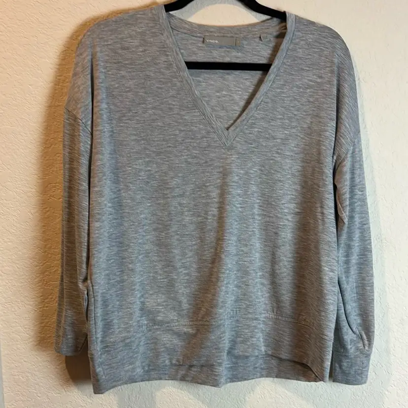 Vince Grey Small Long Sleeve Top Shirt
