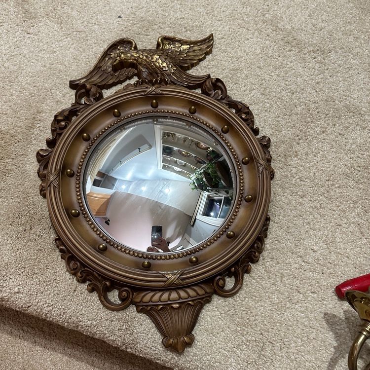 Vintage Syroco Federal Eagle Convex Mirror