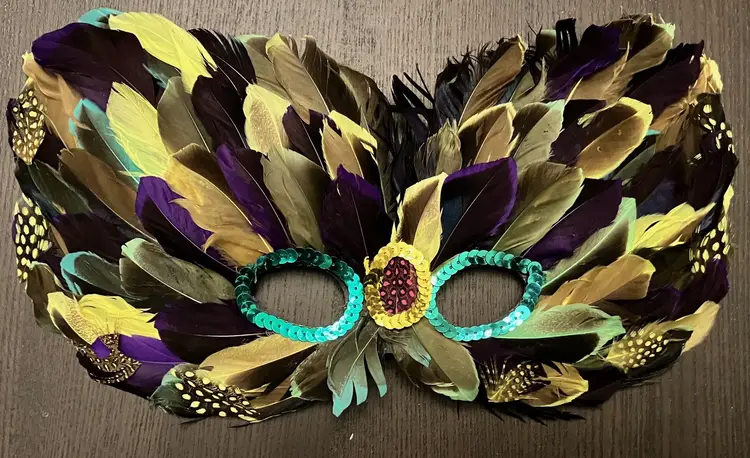 VTG Mardi Gras Masquerade Masks With Feathers Lot of 3