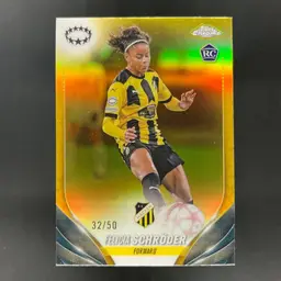 Felicia Schroder 2023/24 Topps Chrome UEFA Women Gold /50 Soccer Card