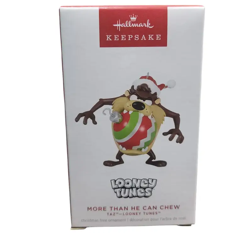 2024 Hallmark More than he can Chew Looney Tunes Taz Ornament IOB QXI7131