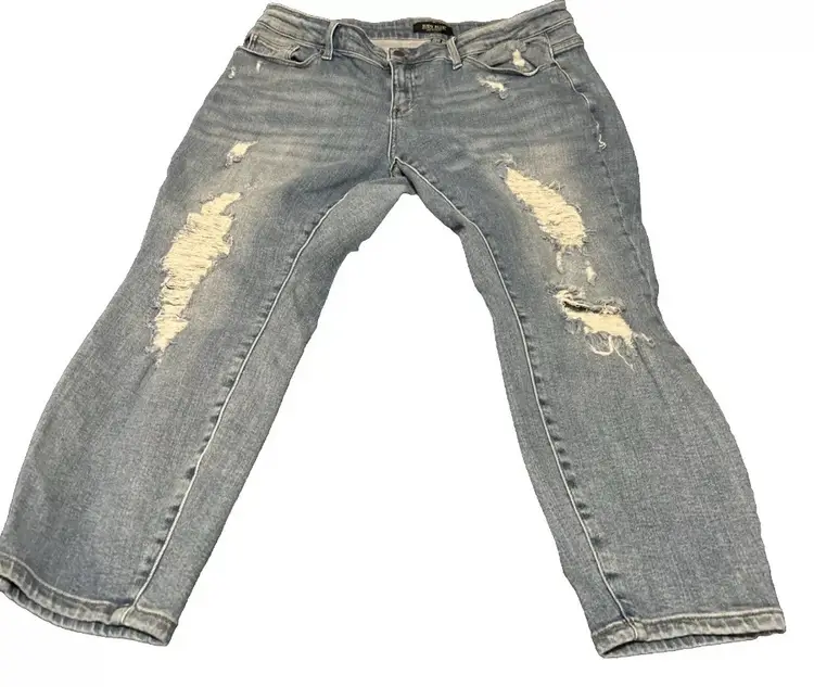 Judy Blue Women's Jeans 20W Distress Ripped Light Wash Relaxed Fit Grunge