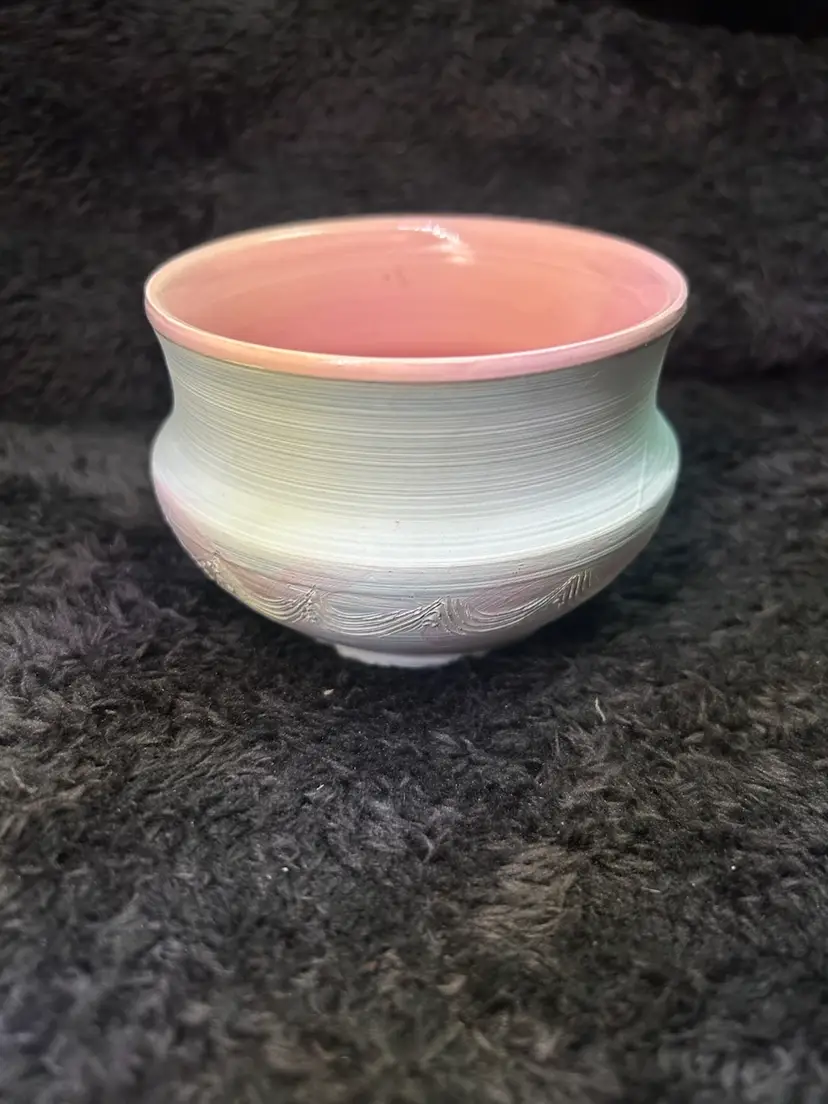 Kilnworks Pottery St. Thomas Virgin Islands Small  Clay Matcha Bowl Pastel/Pink
