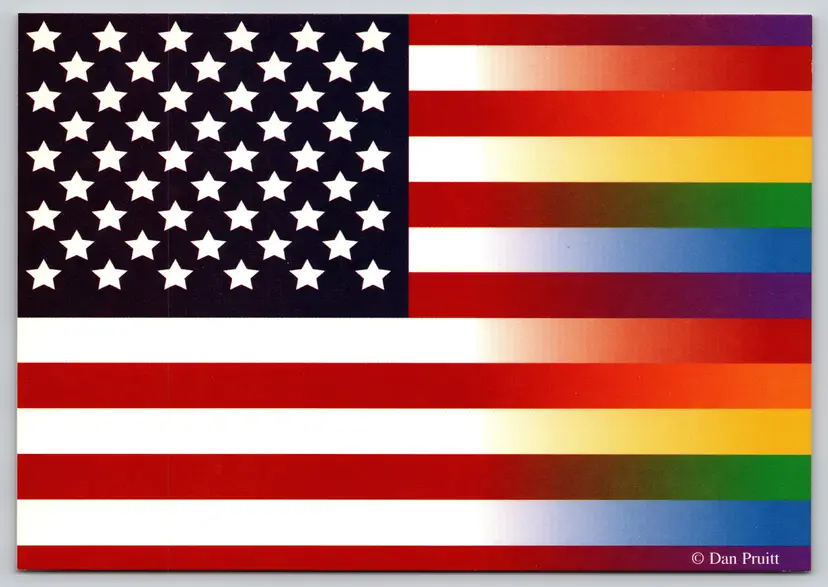 Postcard The Harvey Milk Show 1997 United States and LGTBQ+ Pride Flag - 12275