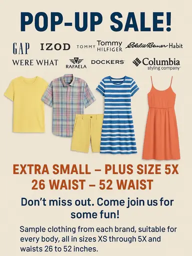 Pop Up Sale! 1hour Grab & Go!