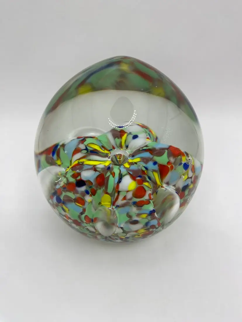 Art Glass Multicolored Paperweight