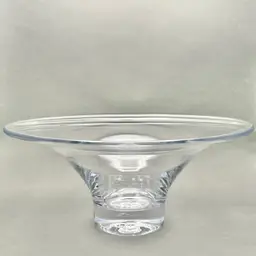 Vintage Simon Pearce “Hanover” Handcrafted Flared Clear Glass Centerpiece Bowl