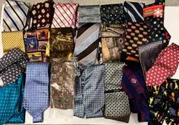 Lot of 23 Men’s Neckties-new and used mixed-Zegna, Boss, Polo, VV