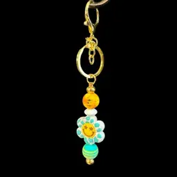 Silicone Beaded Flower Keychain