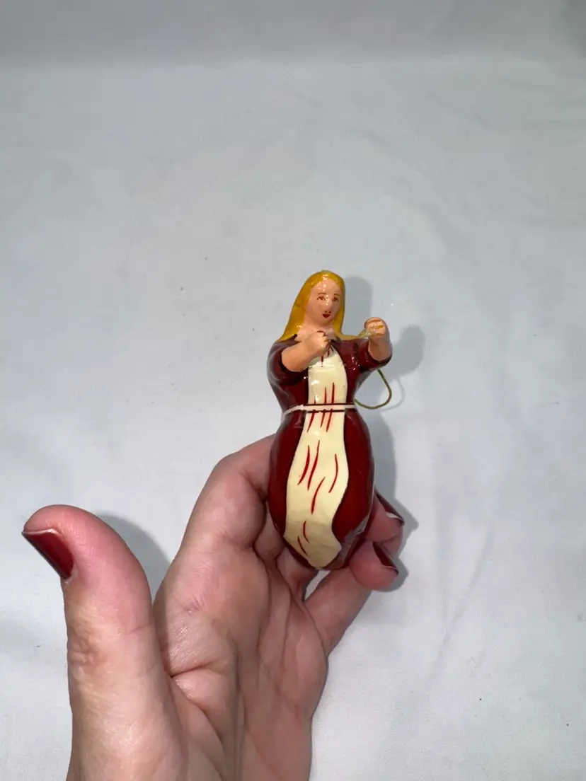 VTG Hand Made, Italian, Papier Mache Angel Ornament