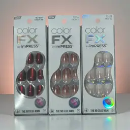 Kiss Color FX By Impress Nail Set The No Glue Mani 30 Nails 3 Assorted Sets NEW