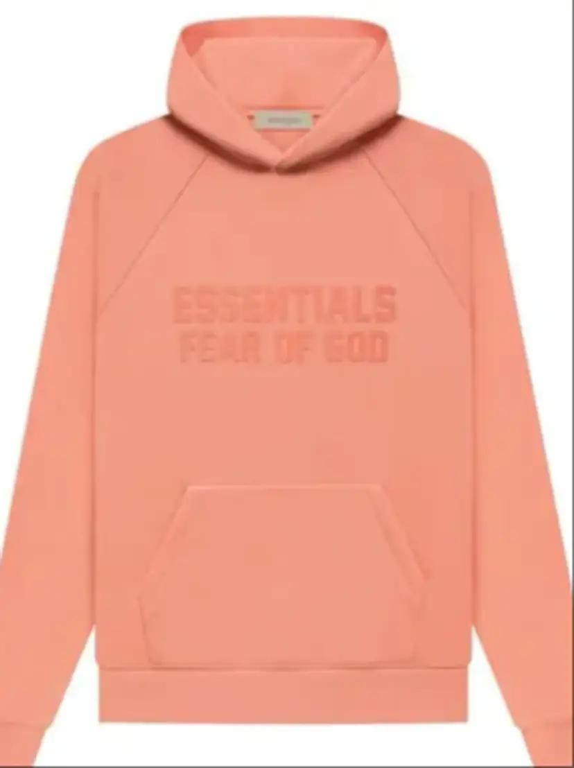 Fear of God ESSENTIALS Hoodie – Coral, Vibrant Streetwear Essential