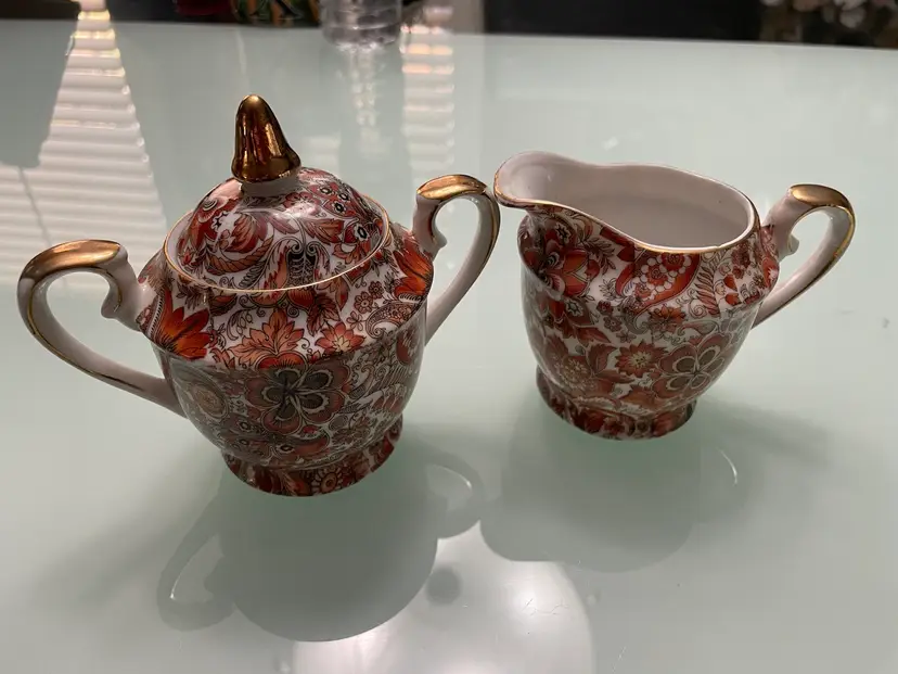 Royal Paisley Creamer & Sugar Set Japan