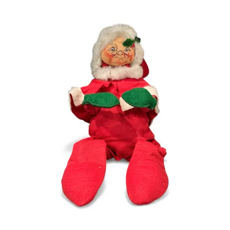 Vintage Large Plush And Felt Mrs Claus Annalee Figurine