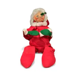 Vintage Large Plush And Felt Mrs Claus Annalee Figurine
