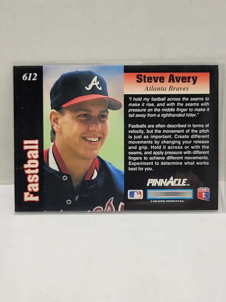 Steve Avery - 1992 Pinnacle - #612 - Grips - Fastball - Braves
