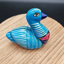 Vintage Mexican Folk Art Pottery Hand Painted Dove Bird Figure Unsigned