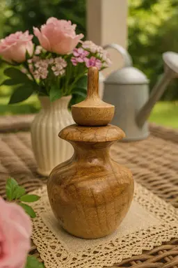 Vintage Oregon Myrtlewood Turned Perfume Bottle – Mid-Century Baudette’s Coquilla