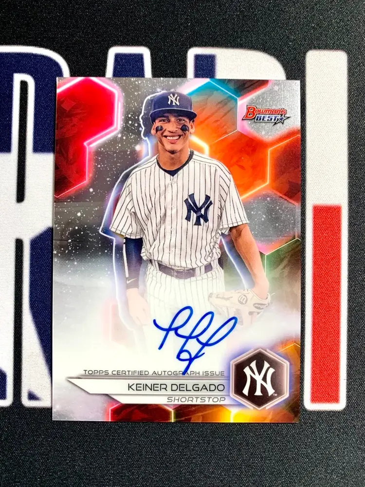 Keiner Delgado 2023 Bowman’s Best Chrome Auto New York Yankees Prospect Baseball