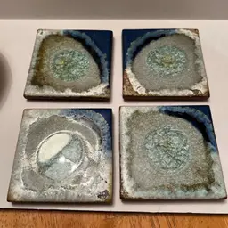 Dock 6 Pottery Handmade in the USA set of 4 coasters
