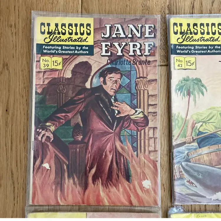 Set Of 4 Classics Illustrated Comic Books White Fang, Swiss Family Robinson More + 1960’s