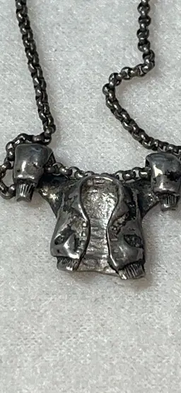 Vintage Sterling  JCF Jacket Necklace