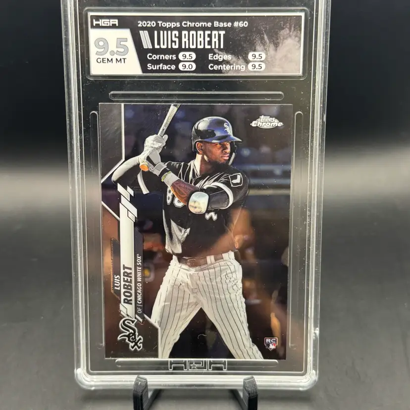 2020 Topps Chrome - Luis Robert #60 Batting (RC) Graded HGA 9.5 Gem Mt