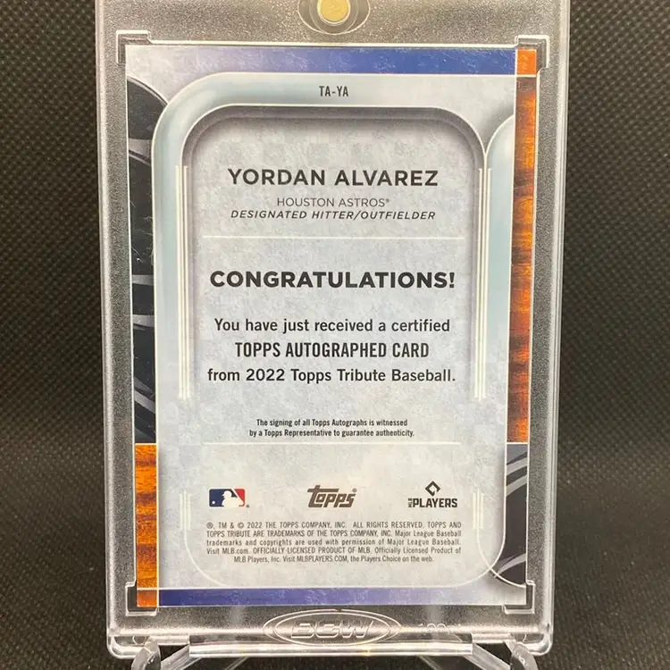 Yordan Alvarez 2022 Topps Tribute Auto Red /10