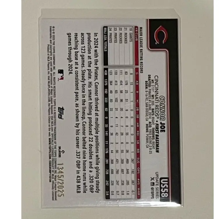 Connor Joe Topps Gold /2025 Cincinnati Reds