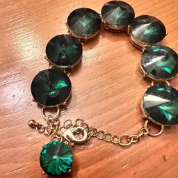 Green Glass Vintage Bracelet Adjustable Size